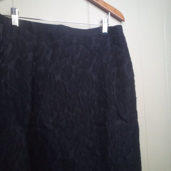 Ann Taylor Skirt 12 Textured Wool Blend Black - Picture 10 of 14